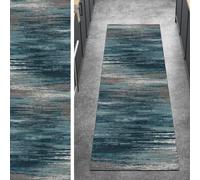 Ymural Hallway Runner Rug 80x400CM Grey Green Kitchen Non Slip Carpet Runner Washable Abstract Anti Skid Long Hall Runner Mat for Hallway Bedroom Doorway Stair Steps, Customizable