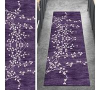 Ymural Hallway Runners Rug, Carpet Runner Washable Non Slip Vintage Purple Anti Skid Long Hall Runner Mat for Hallway Bedroom Doorway Stair Steps, Customizable