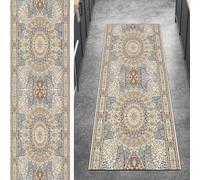 Ymural Mat Runner for Hallway Grey Non Slip 50x100CM Boho Kitchen Runners Anti Skid Long Non Slip Washable Carpet Runner for Hallway Bedroom