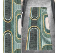 Ymural Modern Hallway Runner Rug Green Non Slip 60x240CM Washable Anti Skid Long Carpet Runners for Kitchen Bedroom