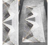 Ymural Modern Runner Rug for Hallway Grey Non Slip 60x60CM Washable Anti Skid Long Carpet Runners for Kitchen Bedroom