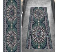 Ymural Non Slip Carpet Runner for Hallway, Vintage Blue Green 120x300CM Washable Anti Skid Long Narrow Rug for Staircase Kitchen Bedroom