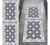Ymural Non Slip Carpet Runner for Hallway Vintage Grey Blue 50x500CM Washable Anti Skid Long Runner Rug for Kitchen Bedroom