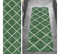 Ymural Runner Rugs for Hallway Kitchen Non Slip Carpet Runner Washable Abstract Dark Green Anti Skid Long Hall Runner Mat for Hallway Bedroom Doorway Stair Steps, Customizable