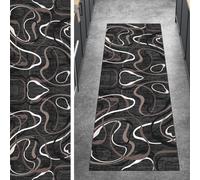 Ymural Runners Carpet for Hallway Non Slip 40x300CM Black Kitchen Hallway Carpet Runner Washable Abstract Anti Skid Long Hall Runner Mat for Hallway Bedroom Doorway