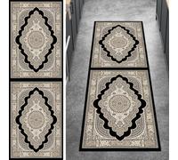 Ymural Vintage Black Carpet Runner for Hallway Non Slip 120x500CM Washable Anti Skid Long Runner Rug for Kitchen Bedroom