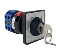 YMW26 LW26-20YS3/2S Single Hole With Key Universal Selector Two Poles 2 Positions 0-1 OFF-ON Power Supply 20A Rotary Cam Switch