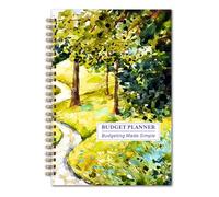 YMWALK A5 Budget Planner With Stickers, Undated Financial Tracker and Savings Planner for Effective Money Management, Including Expense and Savings Log, Start Anytime (Landscapes)