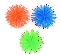 YMWALK Aquarium Fish Tank Ornament Decoration,3PCS Soft Coral Artificial Sea Urchin Ball Anemone Ornament Aquarium Decoration(Green,Orange and Blue)