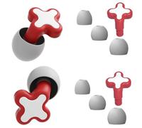 YMWALK Noise Cancelling Ear Plugs for Sleeping & Swimming,30dB Soft and Reusable Silicone Earplugs with 3 Sizes Ear Tips S/M/L, Waterproof Earplugs for Travel, Study, Working (Red)