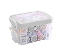 YMWALK Sewing Kit with Plastic Box for Adults, Portable Sewing Box Sewing Accessories Travel Sewing Sets Contains Needle and 16 Colors Thread Kit,Scissor, Tape Measure,Thimble (Grey Box)
