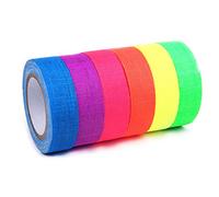 YMWALK UV Reactive Cloth Tape,Fluorescent Matte Glow Tape High Adhesive & Writable Blacklight Glow in Dark Luminous Tapes for Halloween Party Decoration, Magic Performance, 6 Colors (15mm x 5m)