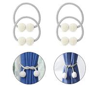Ymwave 4 Pieces Magnetic Curtain Tieback ,18" Curtain Buckles Holdbacks for Home Office Hotel Window Decoration - Gray