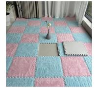 YMXBHN 0.4 Inch Extra Thick Puzzle Play Mat - 18Pcs 12X12 Inch Plush Interlocking Foam Tiles,Anti-Slip Crawling Mats for Kids Room, EVA Soft Carpet Squares,pink + light blue