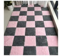 YMXBHN 0.4 Inch Extra Thick Puzzle Play Mat - 18Pcs 12X12 Inch Plush Interlocking Foam Tiles,Anti-Slip Crawling Mats for Kids Room, EVA Soft Carpet Squares,pink + gray