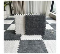 YMXBHN 0.4 Inch Extra Thick Puzzle Play Mat - 18Pcs 12X12 Inch Plush Interlocking Foam Tiles,Anti-Slip Crawling Mats for Kids Room, EVA Soft Carpet Squares,white + gray