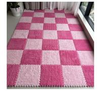 YMXBHN 0.4 Inch Extra Thick Puzzle Play Mat - 18Pcs 12X12 Inch Plush Interlocking Foam Tiles,Anti-Slip Crawling Mats for Kids Room, EVA Soft Carpet Squares,Pink + rose red