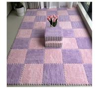 YMXBHN 0.4 Inch Extra Thick Puzzle Play Mat - 18Pcs 12X12 Inch Plush Interlocking Foam Tiles,Anti-Slip Crawling Mats for Kids Room, EVA Soft Carpet Squares,pink + purple