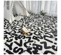 YMXBHN 12Pcs Plush Foam Floor Tiles 30X30x1cm thickned Carpet Squares Interlocking Soft Alphabet Puzzle Play Mat Cuttable Area Rugs for Home Decor,Easy To Assemble,Black