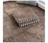 YMXBHN 8 Pcs Soft Interlocking Foam Play Mat Tiles Plush Carpet Squares 12X12 Inch Fluffy Area Rug Anti Slip for Toddlers Playroom Bedroom Decor,dark brown