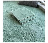 YMXBHN 8 Pcs Soft Interlocking Foam Play Mat Tiles Plush Carpet Squares 12X12 Inch Fluffy Area Rug Anti Slip for Toddlers Playroom Bedroom Decor,light green