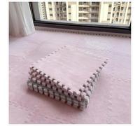 YMXBHN Plush Foam Interlocking Carpet Tiles 10Pcs 12X12inch Non-Slip EVA Foam Puzzle Mats Soft Fluffy Floor Mats for Kids Room Playroom Nursery, 9.6 Sq.Ft,pink,0.4”