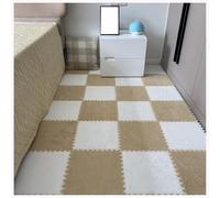 YMXBHN Puzzle Interlocking Set Fluffy EVA Foam Play Mat for Kids,Soft Floor Tiles 12X12 Inch with Border,Nursery Rug & Climbing Mats,white + light brown,10pcs