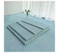YMXBHN Short Plush Interlocking Carpet Foam Tiles - 24X24 Inch Soft Comfortable Floor Area Rugs with Border - Easy-Assemble Carpet Puzzle Mats for Living Rooms/Balconies,light blue,10pcs