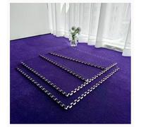 YMXBHN Short Plush Interlocking Carpet Foam Tiles - 24X24 Inch Soft Comfortable Floor Area Rugs with Border - Easy-Assemble Carpet Puzzle Mats for Living Rooms/Balconies,purple,6pcs