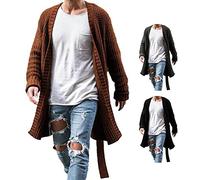 YMXCNM Men'S Knitted Cardigan,Knitted Coat Large Size Keep Warm Cardigan Men Long Sleeve Midi Sweater Coat For Home-Autumn Elegant Men'S Slim Fit Casual Jacket Knitted Tops,Grey,M