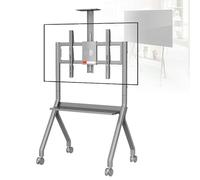 YMXEURSC Universal Floor Stand for Smart Whiteboards and TVs,Heavy-Duty with Lockable Wheels for Secure Mobility in Classrooms(Grey 100inch)