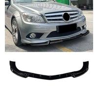 YMXFKY Car Front Bumper Splitter Spoiler Diffuser Lip for Mercedes Benz C Class W204 2007-2010 AMG Line Car Styling Body Kit Exterior Accessories,Glossy Black