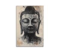 YMXHJJ Exquisite Modern Family Canvas Wall Art Picture Print Photo Album-Brutalist Abstract Buddhism Poster with Serene Buddha Head 16x24inch(40x60cm)