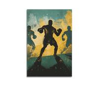 YMXHJJ Exquisite Modern Family Canvas Wall Art Picture Print Photo Album-Brutalist Boxing Sport Poster with Silhouette Fighters 24x36inch(60x90cm)