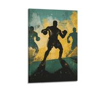 YMXHJJ Exquisite Modern Family Canvas Wall Art Picture Print Photo Album-Brutalist Boxing Sport Poster with Silhouette Fighters 20x30inch(50x75cm)