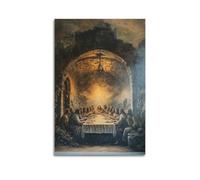 YMXHJJ Exquisite Modern Family Canvas Wall Art Picture Print Photo Album-Classic Christian Last Supper Poster Jesus And Disciples Gathering 12x18inch(30x45cm)