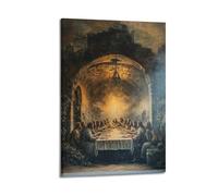 YMXHJJ Exquisite Modern Family Canvas Wall Art Picture Print Photo Album-Classic Christian Last Supper Poster Jesus And Disciples Gathering 20x30inch(50x75cm)