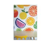 YMXHJJ Exquisite Modern Family Canvas Wall Art Picture Print Photo Album-Minimalist Fruit Poster for Kitchen, Colorful And Fresh Design 16x24inch(40x60cm)