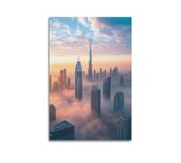 YMXHJJ Exquisite Modern Family Canvas Wall Art Picture Print Photo Album-Modern Cityscape Dubai Skyscrapers at Sunrise Poster 16x24inch(40x60cm)