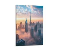 YMXHJJ Exquisite Modern Family Canvas Wall Art Picture Print Photo Album-Modern Cityscape Dubai Skyscrapers at Sunrise Poster 08x12inch(20x30cm)