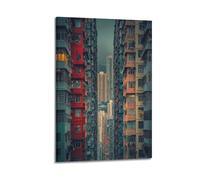 YMXHJJ Exquisite Modern Family Canvas Wall Art Picture Print Photo Album-Modern Cityscape Poster of Hong Kong High - Rise Buildings 12x18inch(30x45cm)
