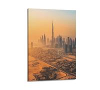 YMXHJJ Exquisite Modern Family Canvas Wall Art Picture Print Photo Album-Modern Dubai Cityscape Travel Poster with Iconic Skyscrapers 08x12inch(20x30cm)
