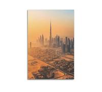 YMXHJJ Exquisite Modern Family Canvas Wall Art Picture Print Photo Album-Modern Dubai Cityscape Travel Poster with Iconic Skyscrapers 24x36inch(60x90cm)