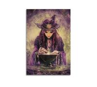 YMXHJJ Exquisite Modern Family Canvas Wall Art Picture Print Photo Album-Surrealist Witch Poster with Mystical Elements for Enthusiasts 24x36inch(60x90cm)