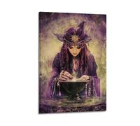 YMXHJJ Exquisite Modern Family Canvas Wall Art Picture Print Photo Album-Surrealist Witch Poster with Mystical Elements for Enthusiasts 16x24inch(40x60cm)
