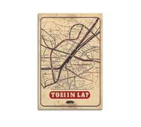 YMXHJJ Exquisite Modern Family Canvas Wall Art Picture Print Photo Album-Vintage Map Poster with Transportation Routes And Bold Typography 20x30inch(50x75cm)