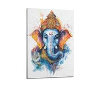 YMXHJJ Exquisite Modern Family Canvas Wall Art Picture Print Photo Album-Watercolor Hindu Deity Poster Vibrant And Spiritual Artwork 20x30inch(50x75cm)