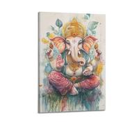 YMXHJJ Exquisite Modern Family Canvas Wall Art Picture Print Photo Album-Watercolor Hindu Deity Poster Vibrant Ganesha - Spiritual Wall Art 24x36inch(60x90cm)
