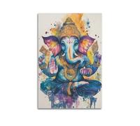 YMXHJJ Exquisite Modern Family Canvas Wall Art Picture Print Photo Album-Watercolor Spiritual Hindu Deity Poster Vibrant Colorful Artwork 20x30inch(50x75cm)