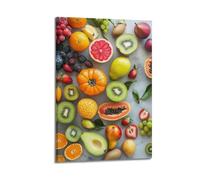 YMXHJJ Minimalist Abstract Canvas Wall Art Prints Picture - Minimalist Fruit Poster with Assorted Fresh Fruits Display Living Room Decor Artwork Posters 20x30inch(50x75cm)